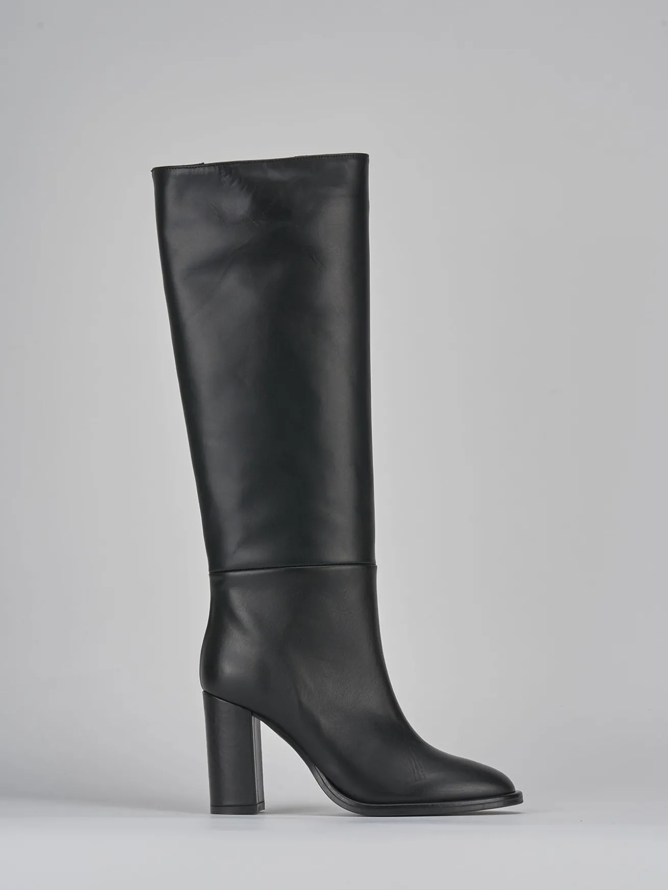 Stivali tacco 9cm pelle nero