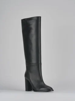 Stivali tacco 9cm pelle nero