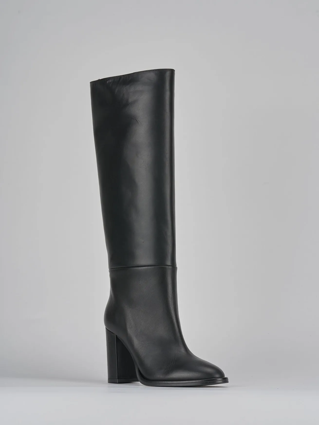 Stivali tacco 9cm pelle nero