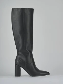 Stivali tacco 9cm pelle nero