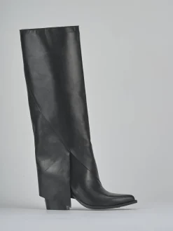 Stivali tacco 8cm pelle nero