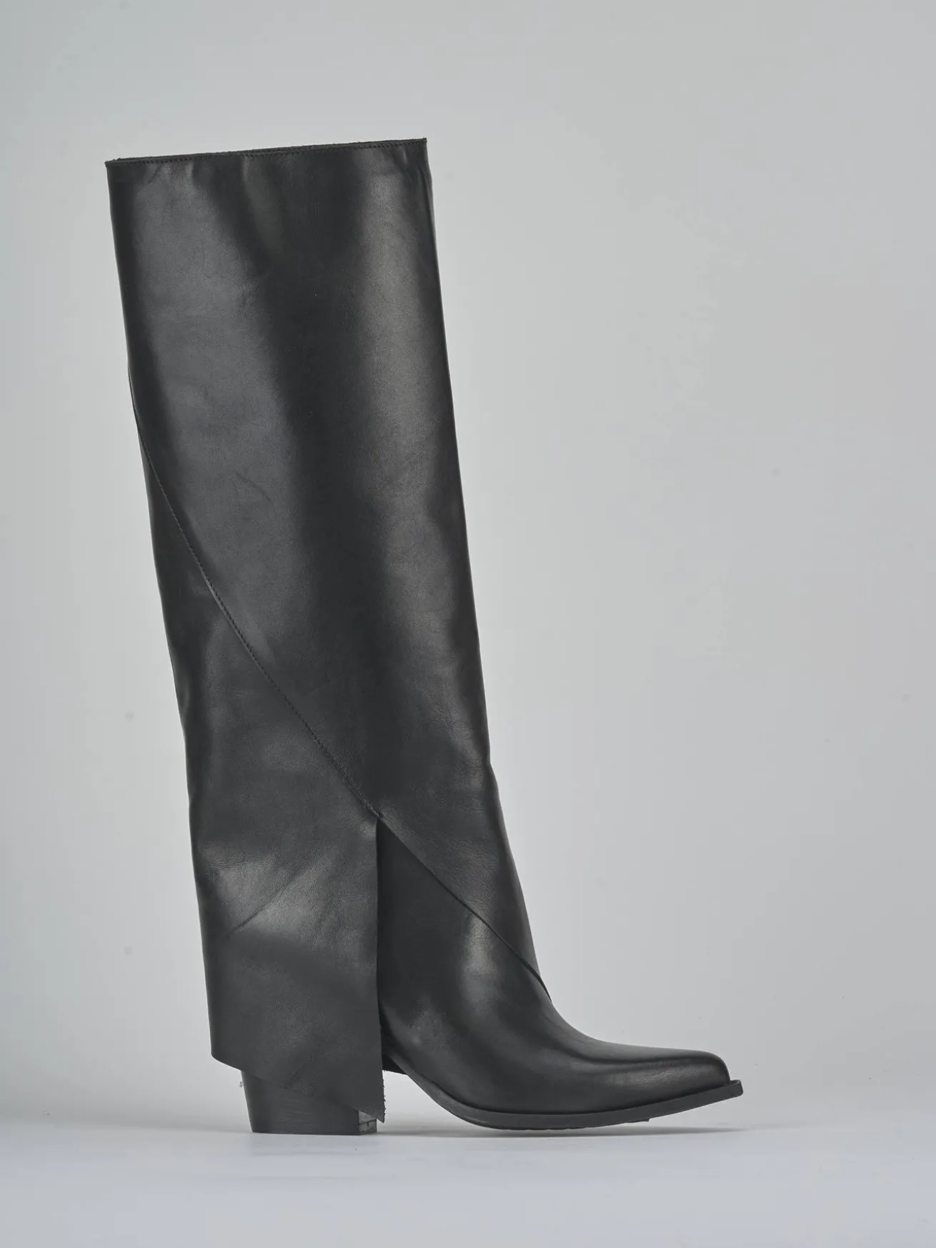 Stivali tacco 8cm pelle nero