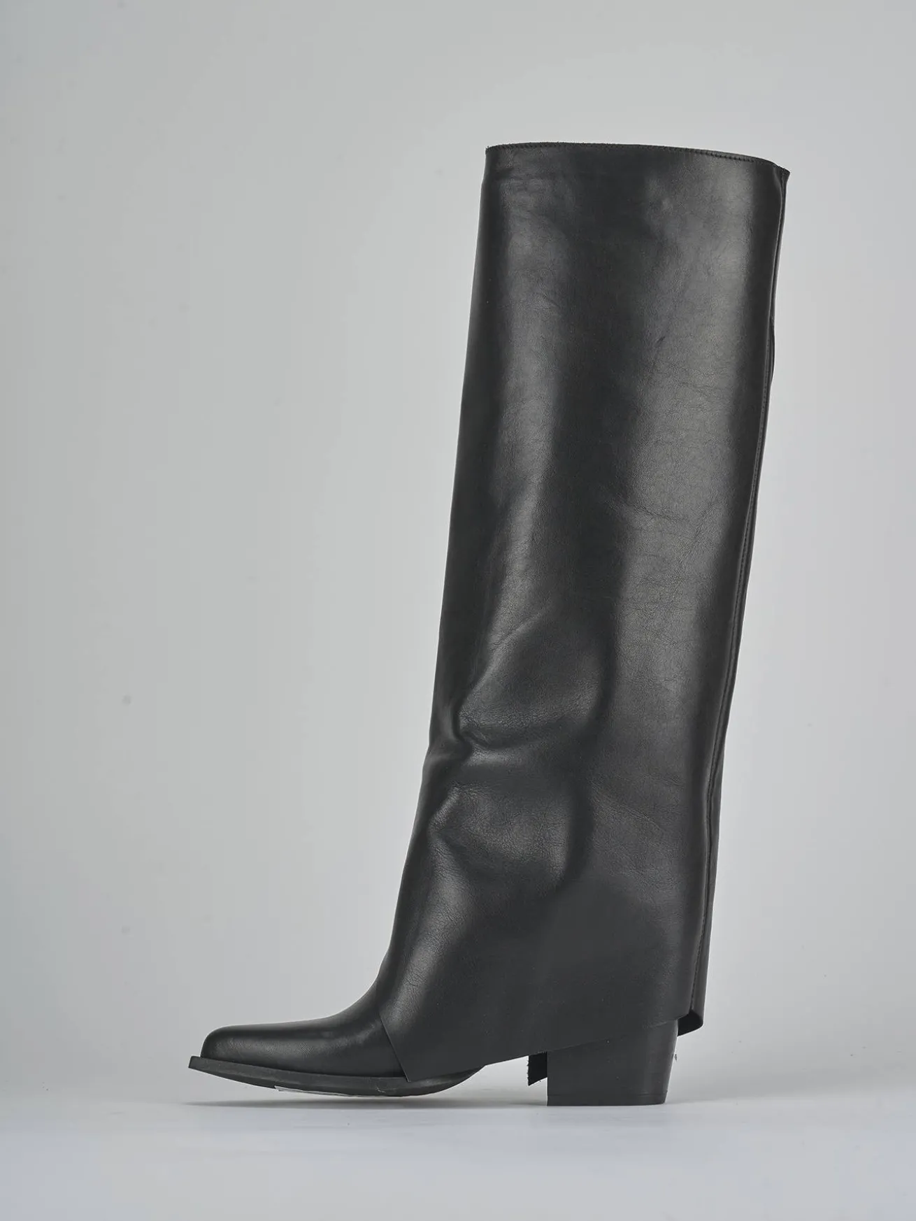 Stivali tacco 8cm pelle nero