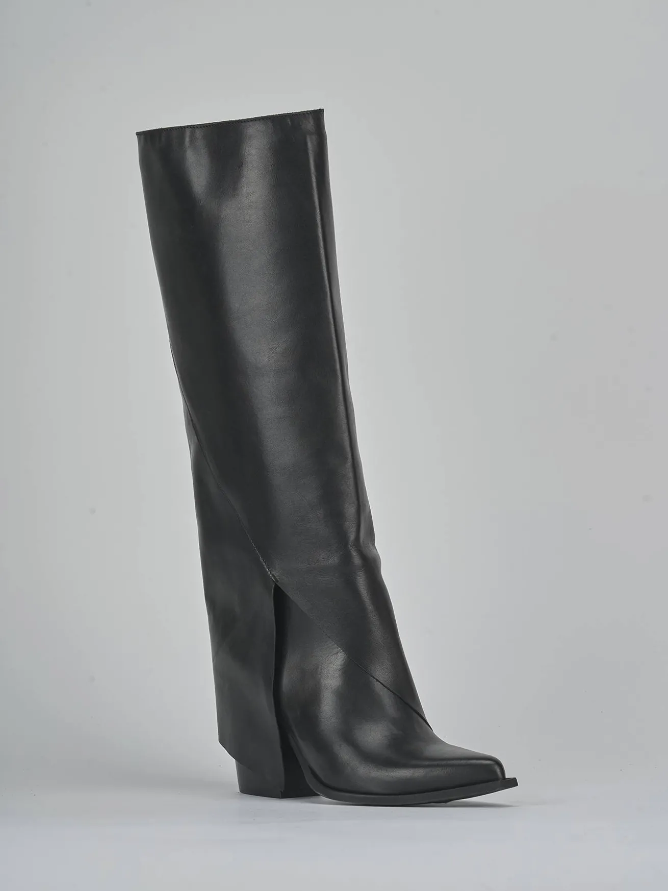 Stivali tacco 8cm pelle nero