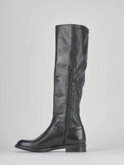 Stivali tacco 2cm pelle nero