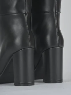 Stivali tacco 9cm pelle nero