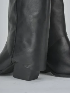 Stivali tacco 7cm pelle nero