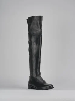 Stivali tacco 2cm pelle nero