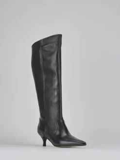 Stivali tacco 5cm pelle nero