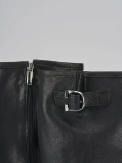 Stivali tacco 2cm pelle nero