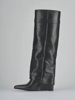 Stivali tacco 9cm pelle nero