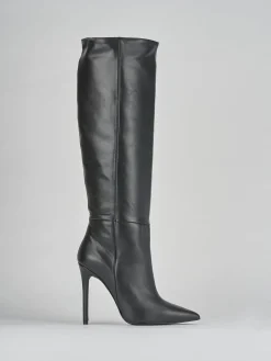 Stivali tacco 10cm pelle nero