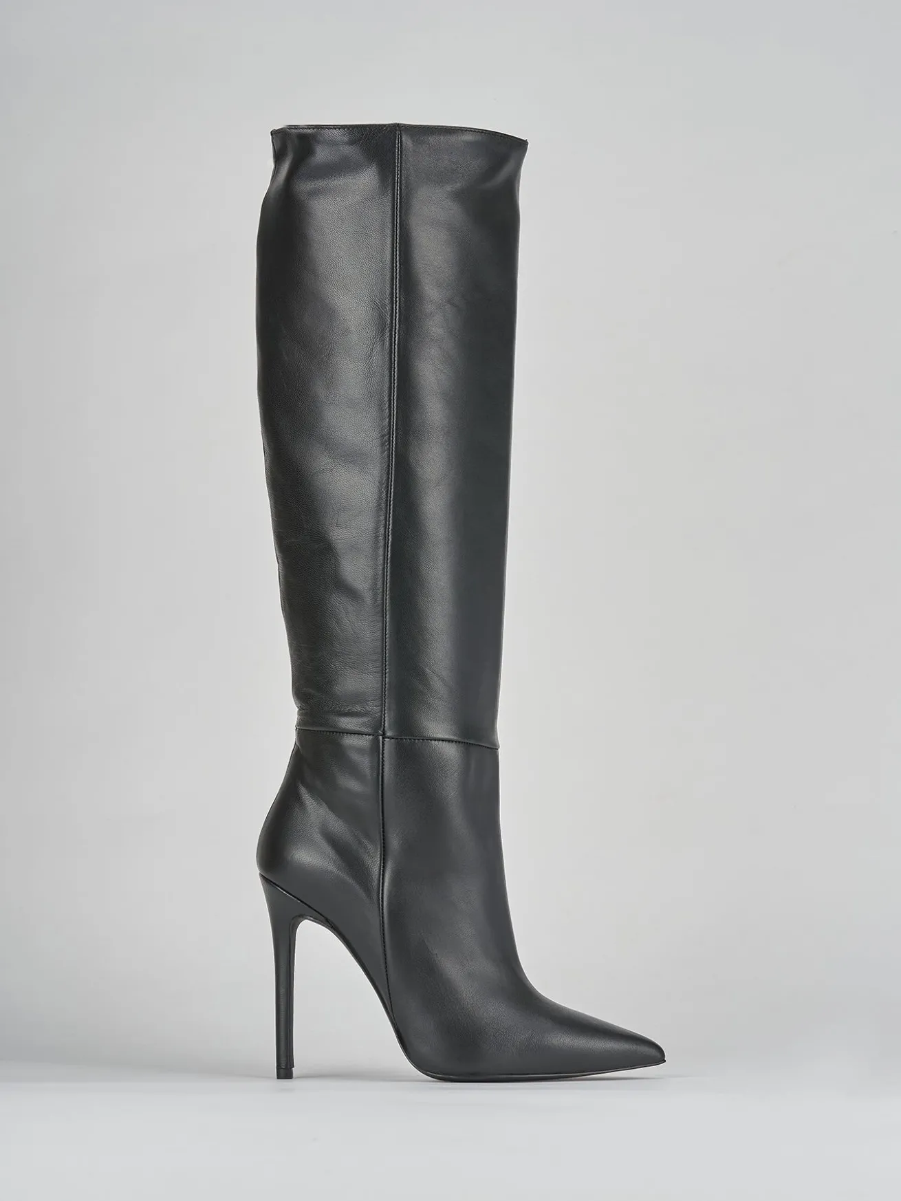 Stivali tacco 10cm pelle nero