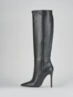 Stivali tacco 10cm pelle nero