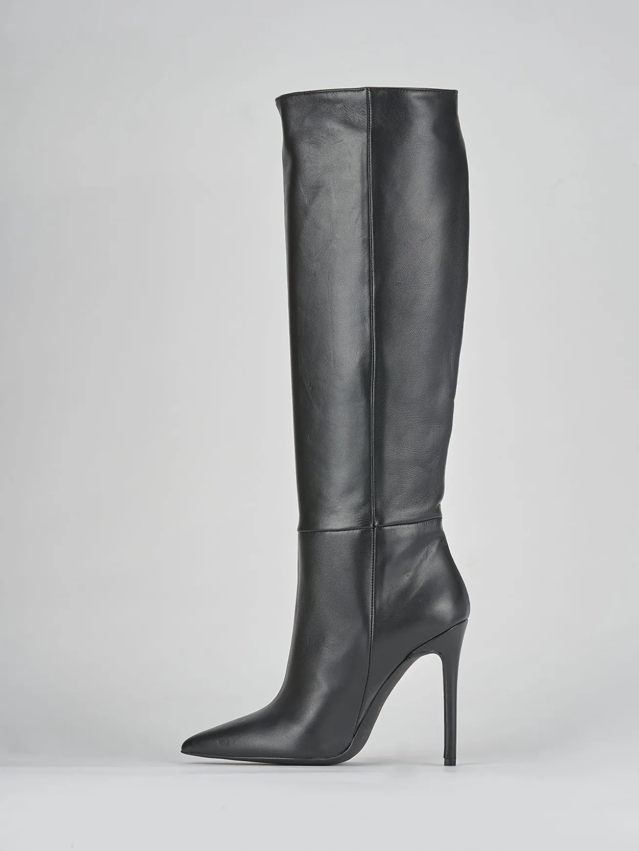 Stivali tacco 10cm pelle nero