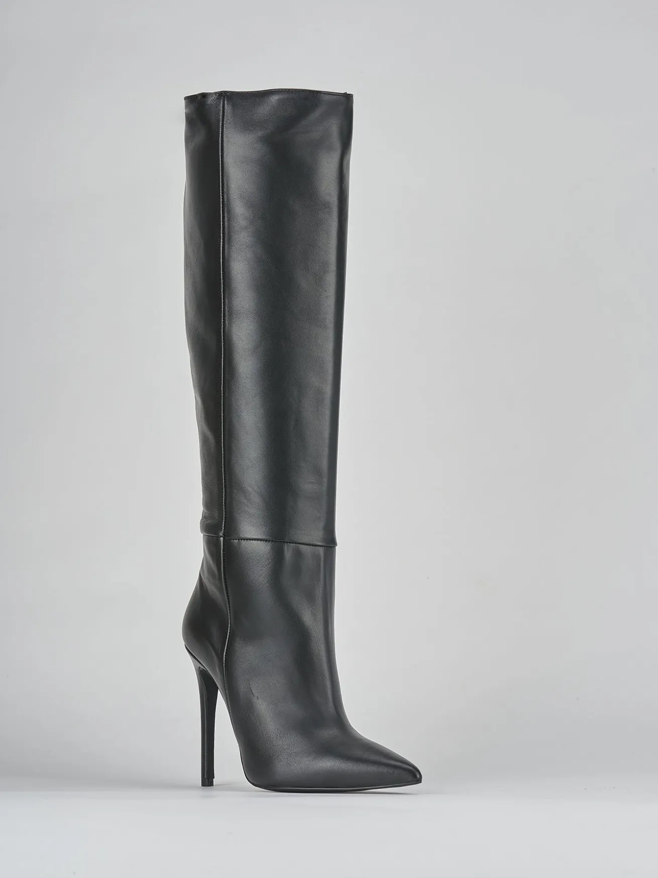 Stivali tacco 10cm pelle nero