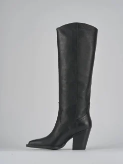 Stivali tacco 9cm pelle nero