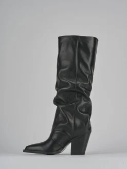 Stivali tacco 9cm pelle nero