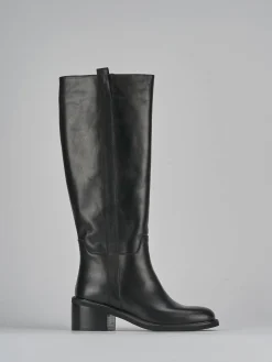 Stivali tacco 5cm pelle nero