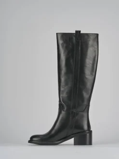 Stivali tacco 5cm pelle nero