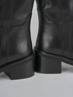 Stivali tacco 5cm pelle nero