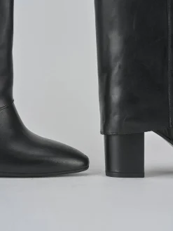 Stivali tacco 7cm pelle nero