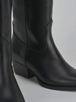 Stivali tacco 5cm pelle nero