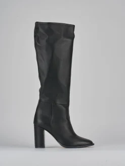 Stivali tacco 9cm pelle nero