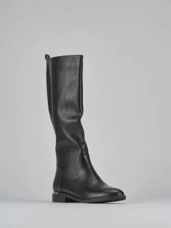 Stivali tacco 2cm pelle nero