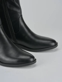 Stivali tacco 2cm pelle nero