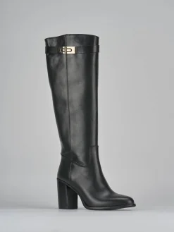 Stivali tacco 8cm pelle nero