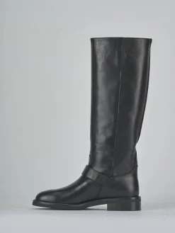 Stivali tacco 2cm pelle nero