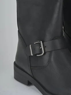 Stivali tacco 3cm pelle nero