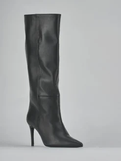 Stivali tacco 7cm pelle nero