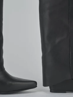 Stivali tacco 4cm pelle nero