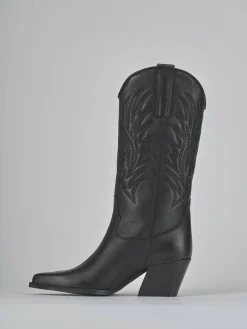 Stivali tacco 5cm pelle nero