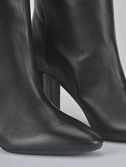 Stivali tacco 5cm pelle nero