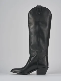 Stivali tacco 4cm pelle nero