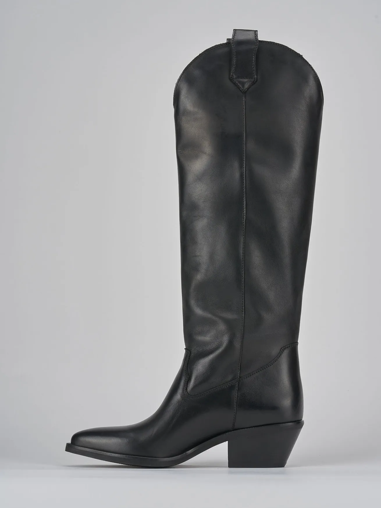 Stivali tacco 4cm pelle nero