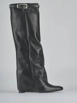 Stivali tacco 9cm pelle nero