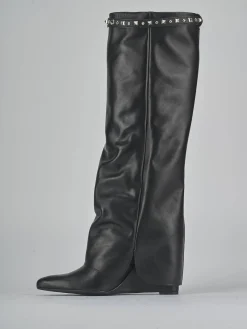 Stivali tacco 9cm pelle nero