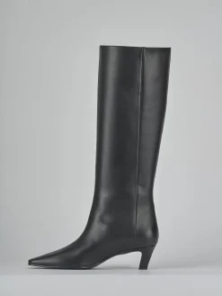 Stivali tacco 5cm pelle nero