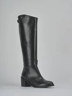 Stivali tacco 5cm pelle nero