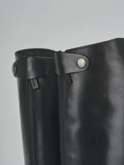 Stivali tacco 5cm pelle nero