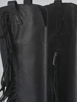 Stivali tacco 2cm pelle nero