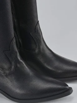 Stivali tacco 2cm pelle nero