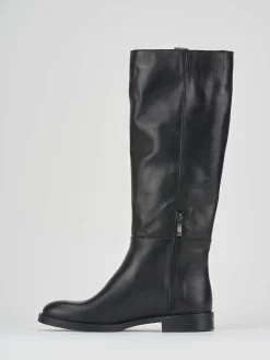 Stivali tacco 2cm pelle nero