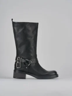 Stivali tacco 4cm pelle nero