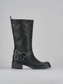 Stivali tacco 4cm pelle nero