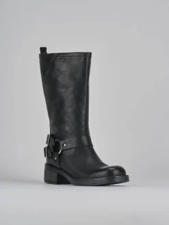 Stivali tacco 4cm pelle nero